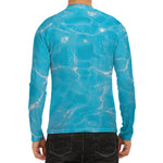 Pool Water Surface Print Men's Long Sleeve Rash Guard
