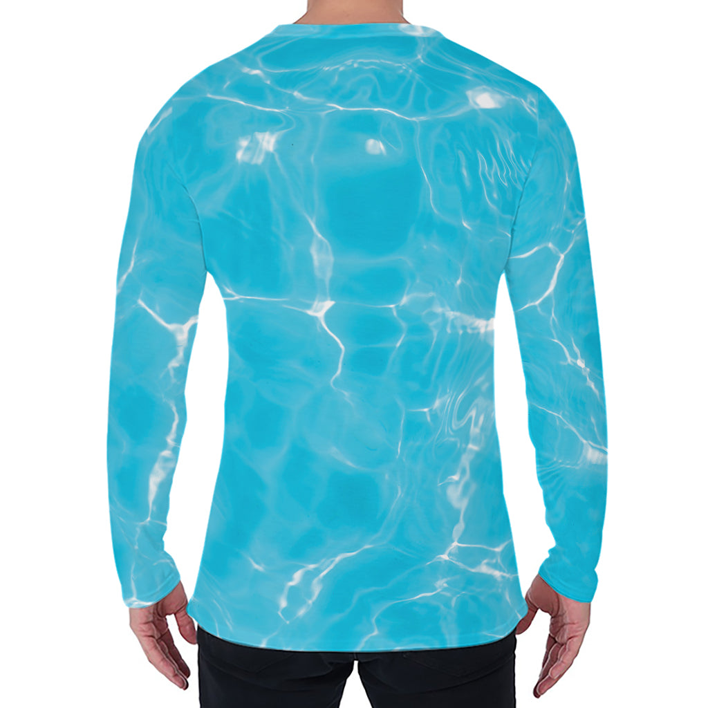 Pool Water Surface Print Men's Long Sleeve T-Shirt