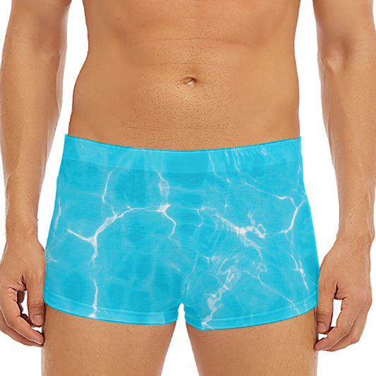 Pool Water Surface Print Men's Short Boxer Briefs