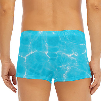 Pool Water Surface Print Men's Short Boxer Briefs