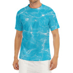 Pool Water Surface Print Men's Short Sleeve Rash Guard