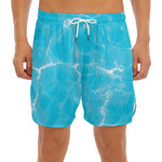 Pool Water Surface Print Men's Split Running Shorts