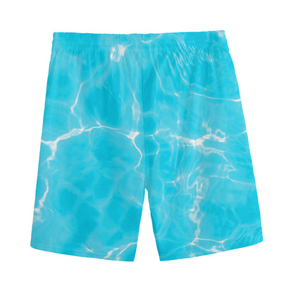 Pool Water Surface Print Men's Sports Shorts