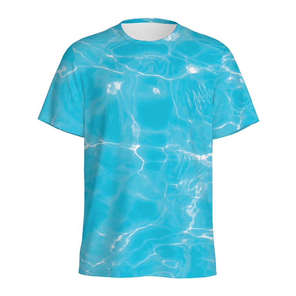Pool Water Surface Print Men's Sports T-Shirt