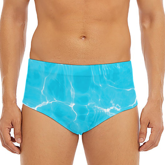 Pool Water Surface Print Men's Triangle Swim Briefs