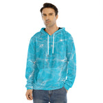 Pool Water Surface Print Men's Velvet Pullover Hoodie
