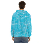 Pool Water Surface Print Men's Velvet Pullover Hoodie