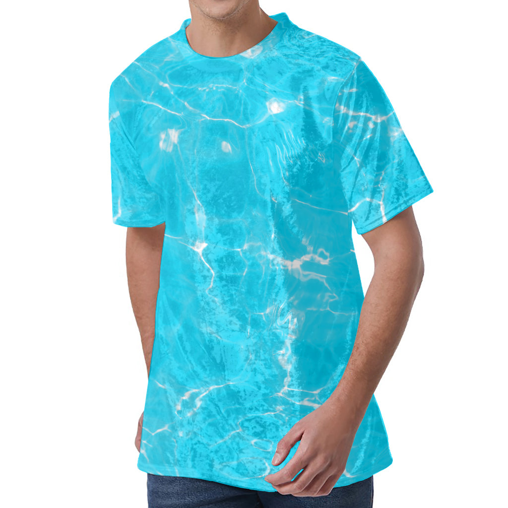 Pool Water Surface Print Men's Velvet T-Shirt