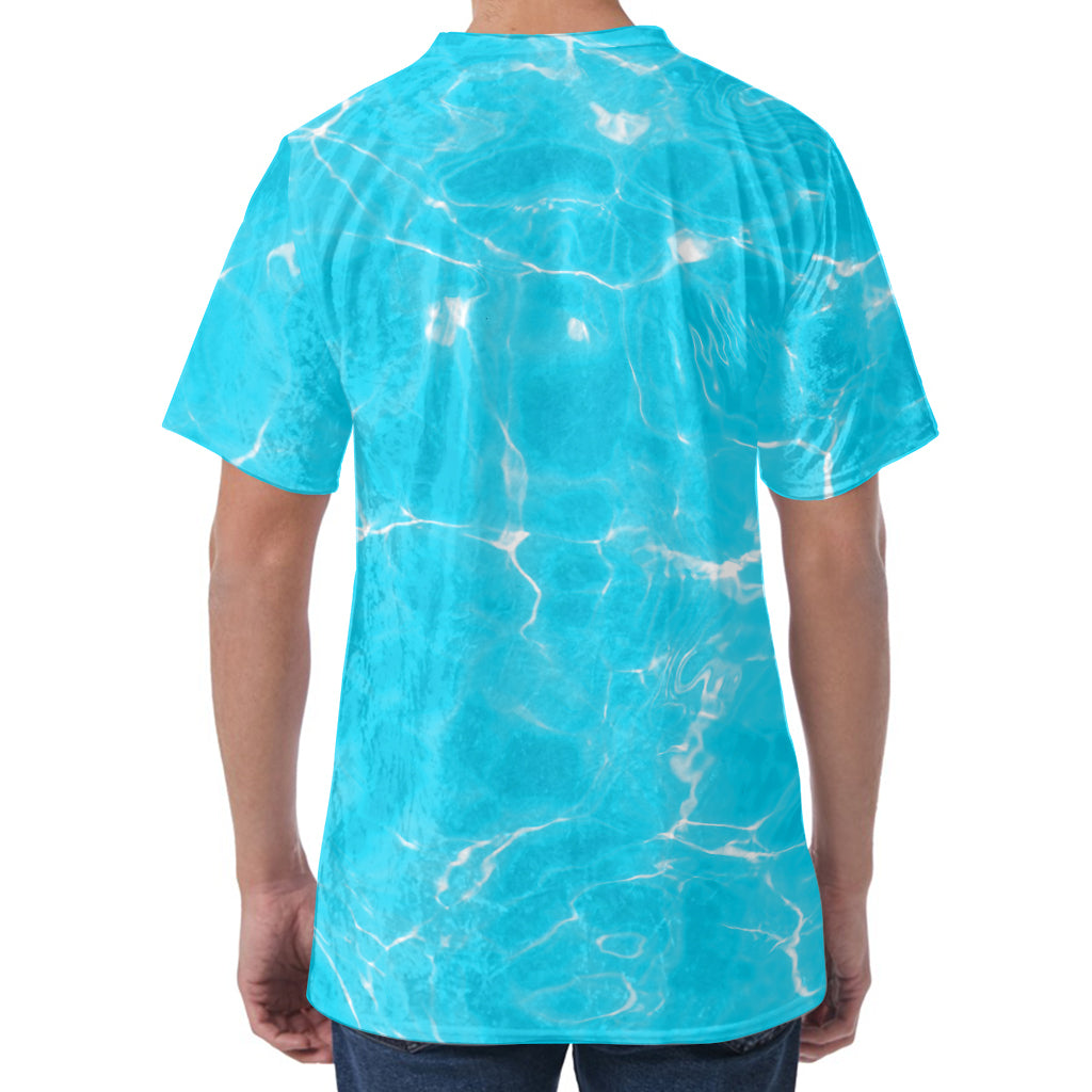 Pool Water Surface Print Men's Velvet T-Shirt