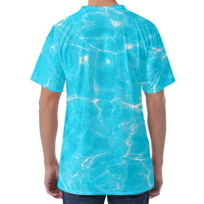 Pool Water Surface Print Men's Velvet T-Shirt