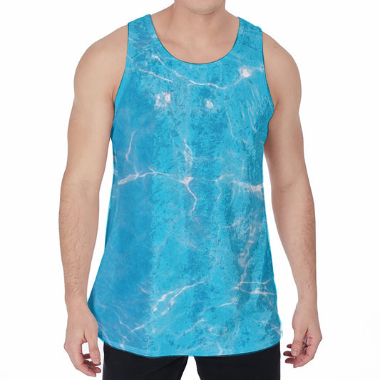 Pool Water Surface Print Men's Velvet Tank Top