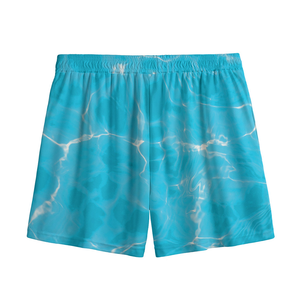 Pool Water Surface Print Mesh Shorts