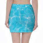 Pool Water Surface Print Pencil Mini Skirt