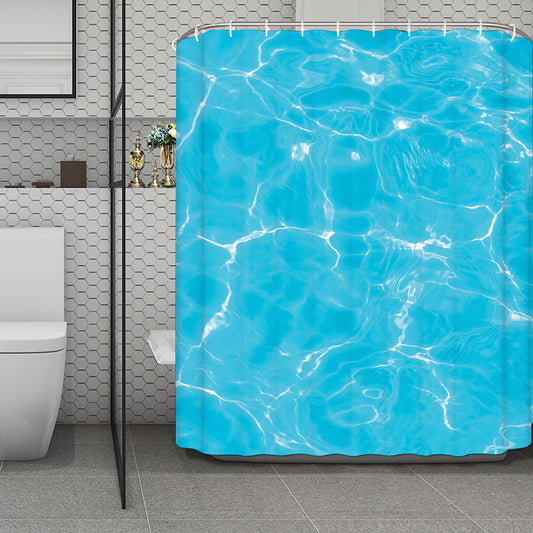 Pool Water Surface Print Polyester Shower Curtain