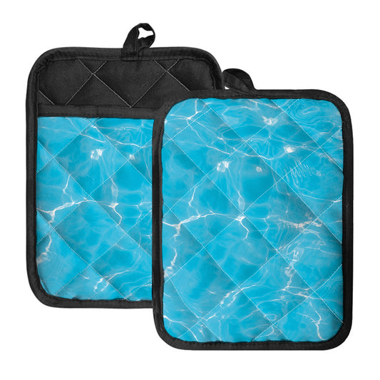 Pool Water Surface Print Pot Holders With Pocket