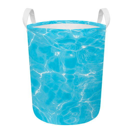 Pool Water Surface Print Round Laundry Basket
