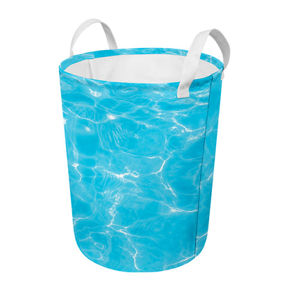 Pool Water Surface Print Round Laundry Basket