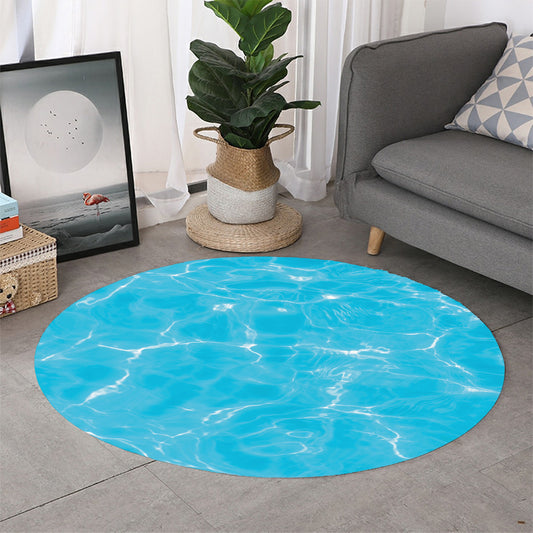 Pool Water Surface Print Round Rug
