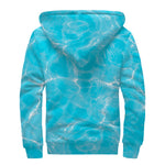 Pool Water Surface Print Sherpa Lined Zip Up Hoodie