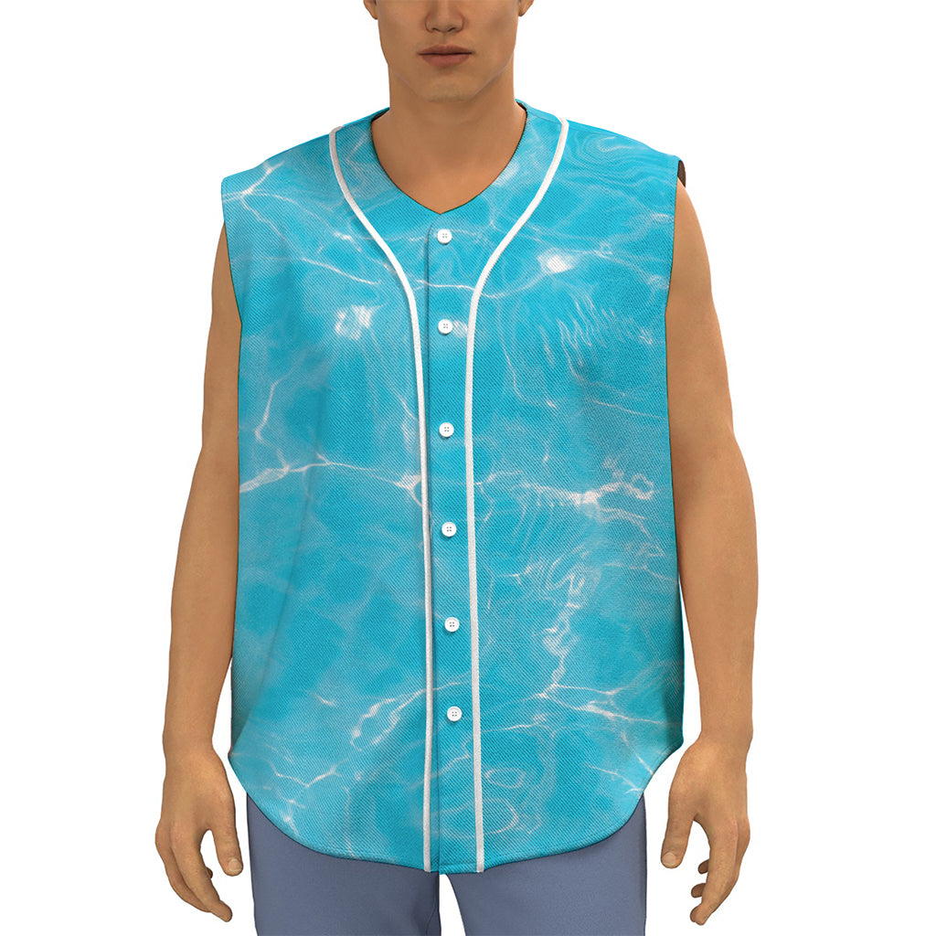 Pool Water Surface Print Sleeveless Baseball Jersey