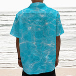 Pool Water Surface Print Textured Short Sleeve Shirt