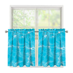 Pool Water Surface Print Tier Curtains