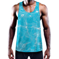 Pool Water Surface Print Men's Workout Tank Top