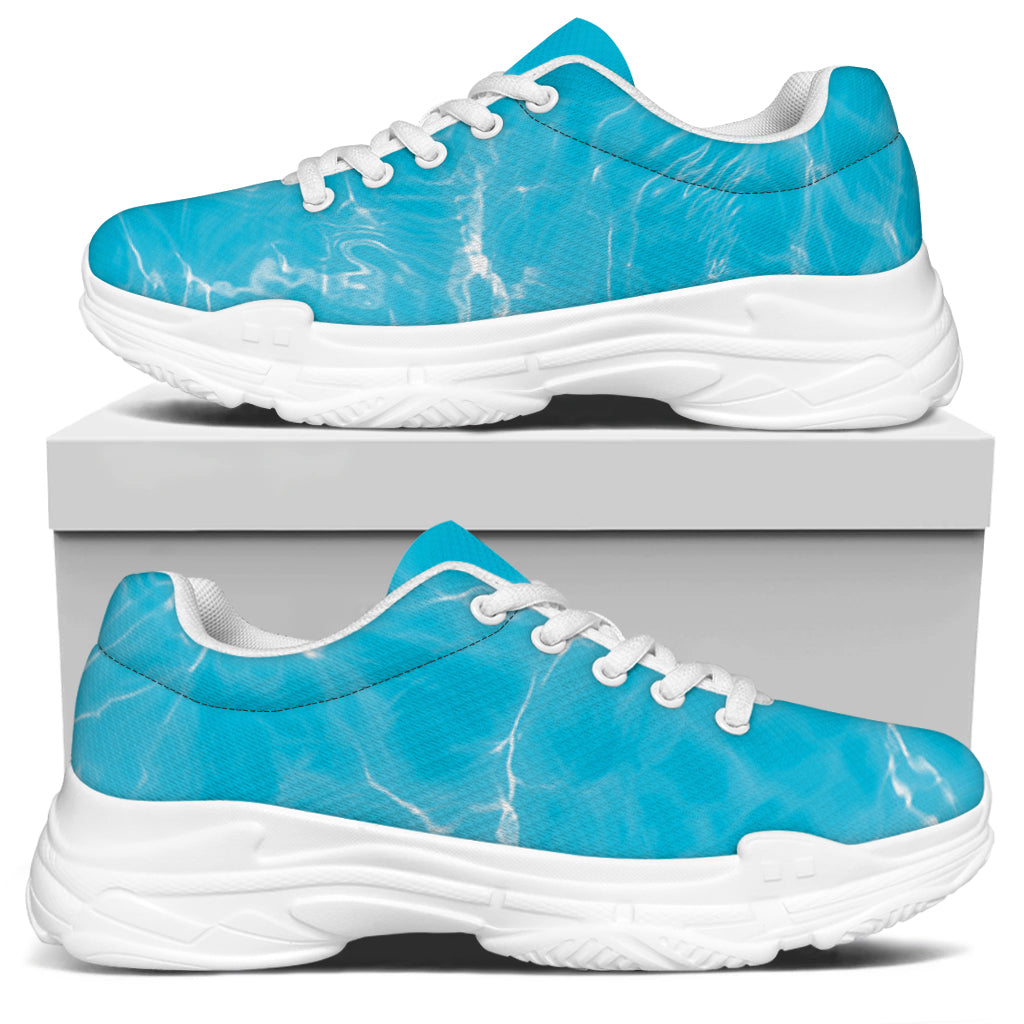 Pool Water Surface Print White Chunky Shoes