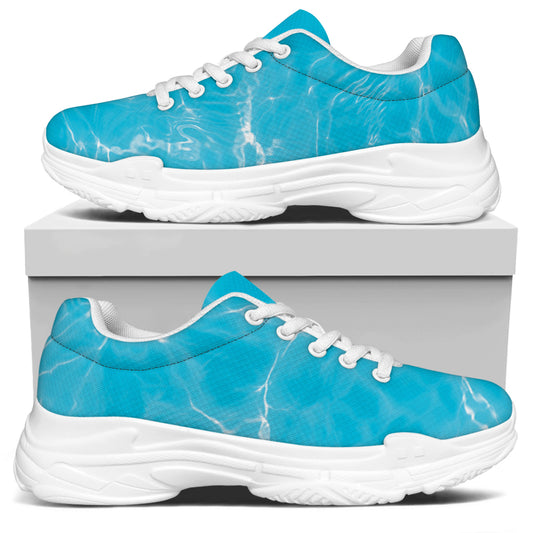 Pool Water Surface Print White Chunky Shoes
