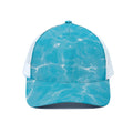 Pool Water Surface Print White Mesh Trucker Hat