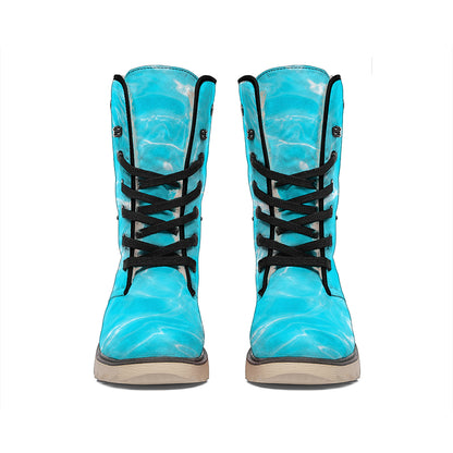 Pool Water Surface Print Winter Boots
