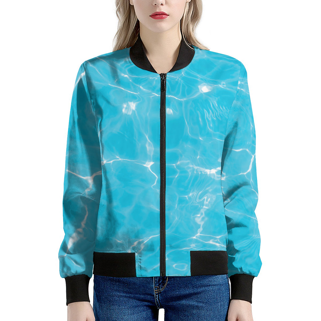 Pool Water Surface Print Women's Bomber Jacket