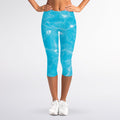 Pool Water Surface Print Women's Capri Leggings