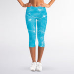 Pool Water Surface Print Women's Capri Leggings