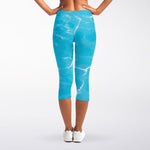 Pool Water Surface Print Women's Capri Leggings