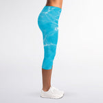 Pool Water Surface Print Women's Capri Leggings