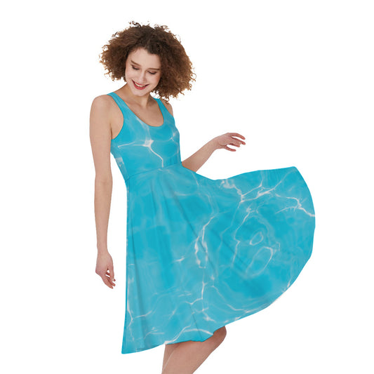 Pool Water Surface Print Women's Sleeveless Dress