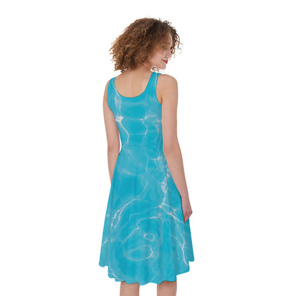 Pool Water Surface Print Women's Sleeveless Dress