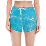 Pool Water Surface Print Women's Split Running Shorts