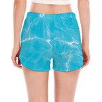 Pool Water Surface Print Women's Split Running Shorts