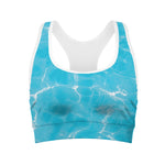 Pool Water Surface Print Women's Sports Bra