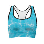 Pool Water Surface Print Women's Sports Bra