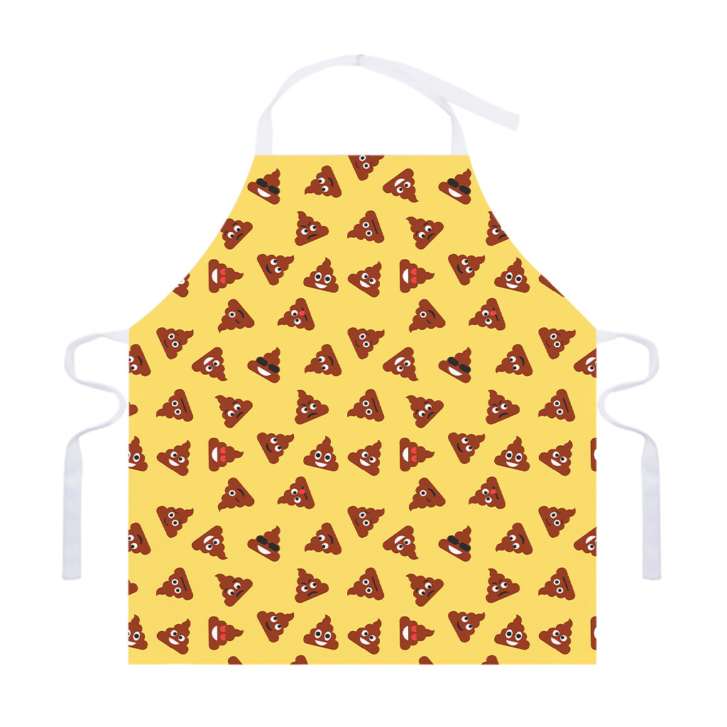 Poop Emoji Pattern Print Adjustable Apron