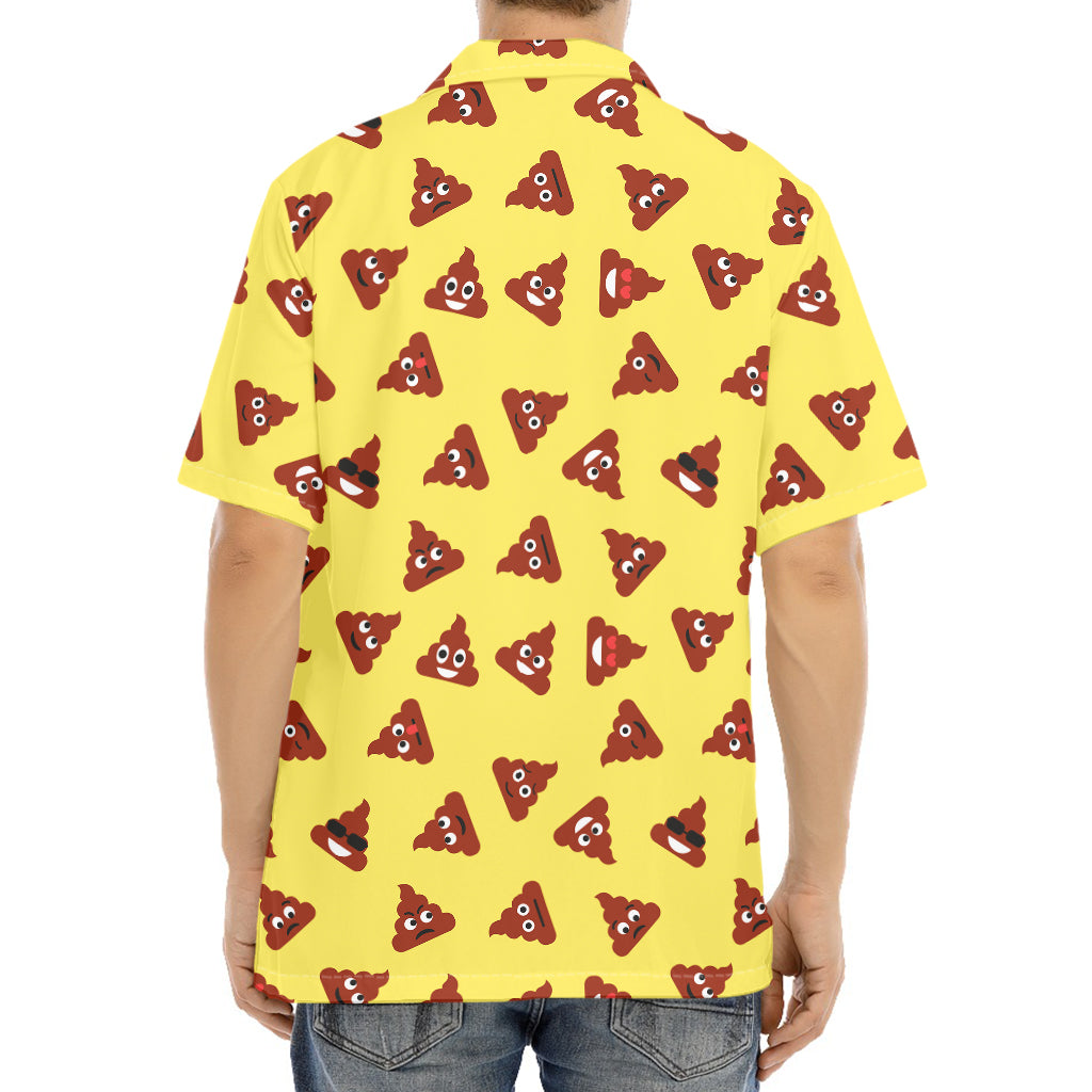 Poop Emoji Pattern Print Aloha Shirt