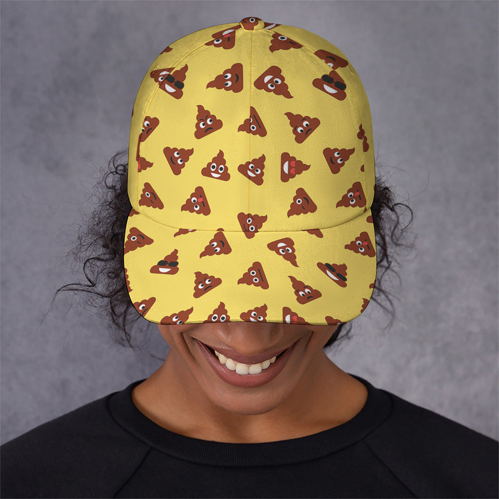 Poop Emoji Pattern Print Baseball Cap