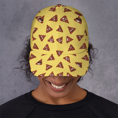 Poop Emoji Pattern Print Baseball Cap