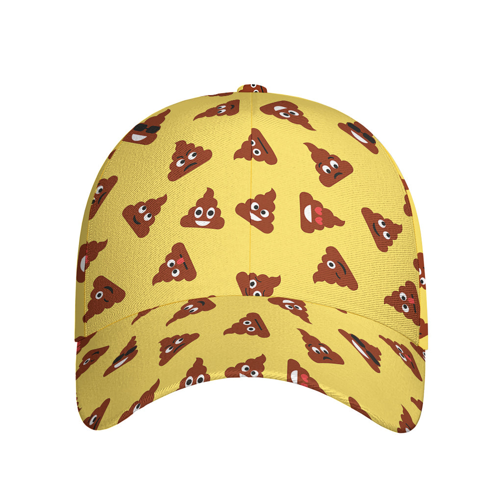 Poop Emoji Pattern Print Baseball Cap