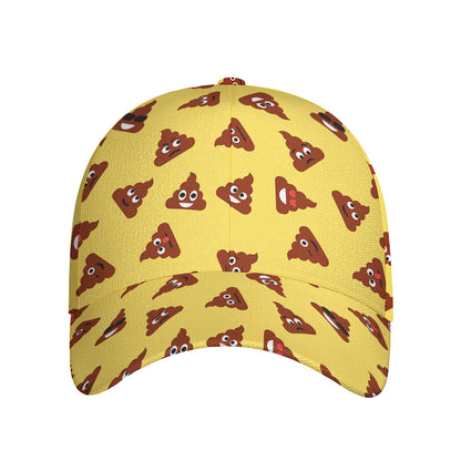 Poop Emoji Pattern Print Baseball Cap