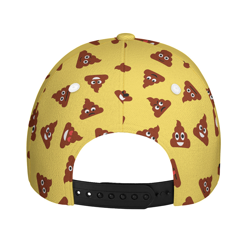 Poop Emoji Pattern Print Baseball Cap