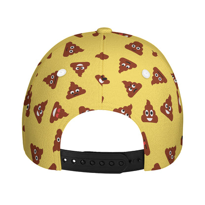 Poop Emoji Pattern Print Baseball Cap